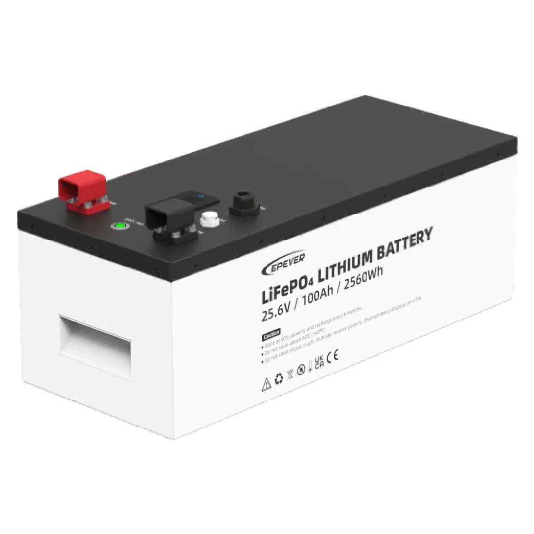 Bateria de Litio LFP EP SOLAR de 25.6V, 100AH y 2.56kWh, 5,000 Ciclos de descarga, compatible con inversor IP2000-21