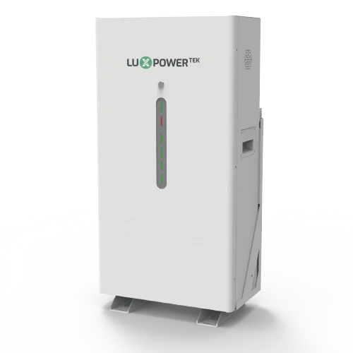 Bateria de Litio LuxPower de 14.3 kWh, 10 años de garantia y 8000 ciclos, montaje sobre suelo.