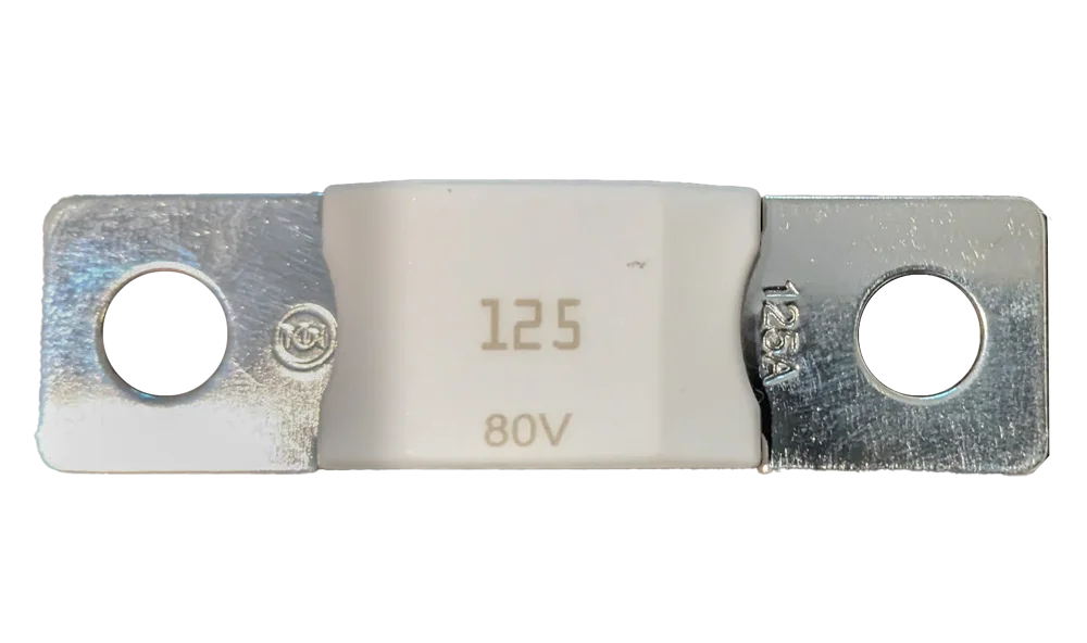 Fusible Mega Fuse de 125A para sistemas a 80V brinda proteccion a tu sistema Victron contra sobrecorrientes.
