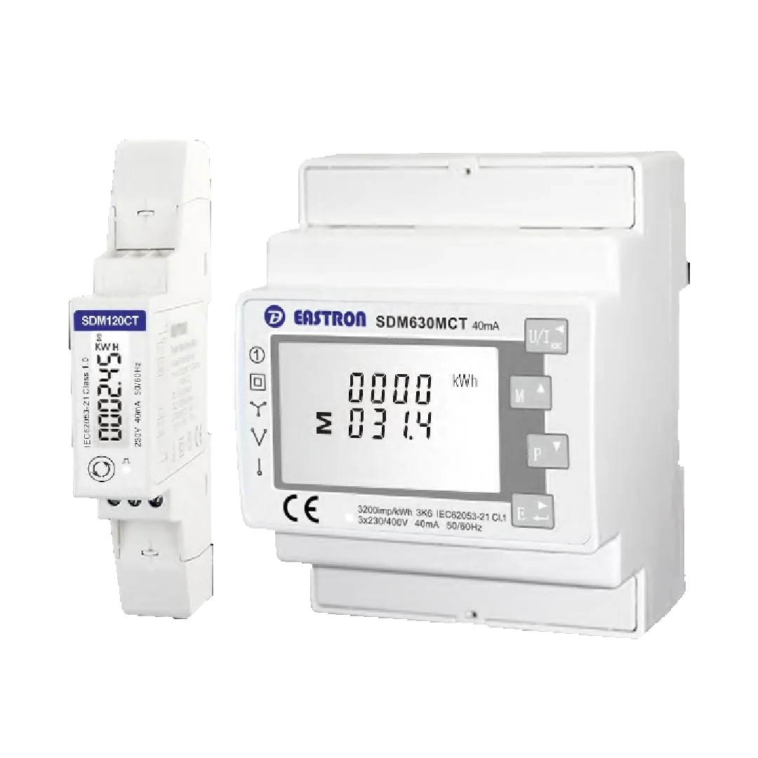 Smart Meter para Net Zero Export con 3 CT´S de corriente de 100A y comunicación RS485 para inversores de 2 y 3 fases.