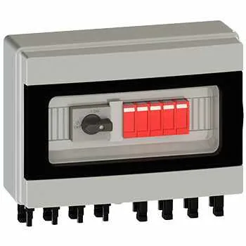 Caja combinadora MERZ, 2 MPPT, 4 Entradas, 4 Salidas, 20A, 1005VDC con supresor y conectores MC4