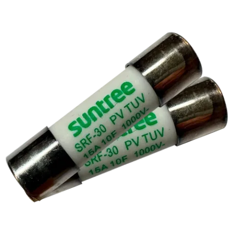 Caja con 10 fusibles Suntree de 25A 1000 Vdc 10x38mm