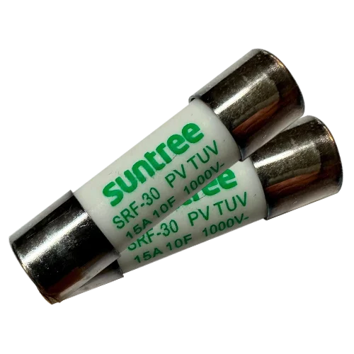 Caja con 10 fusibles Suntree de 25A 1000 Vdc 10x38mm