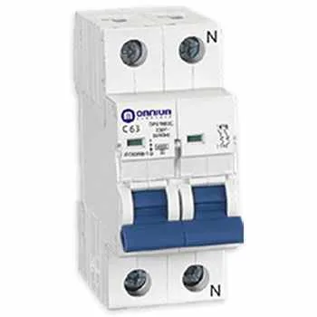 Interruptor termomagnético 240Vac para riel DIN, 6kA, 2P x 63A, Curva C