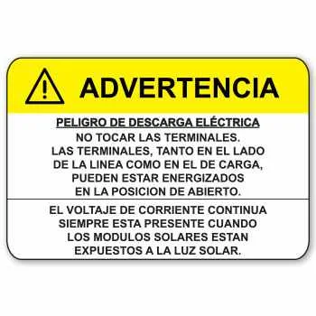 20 Etiquetas de "Peligro de descarga eléctrica" 3.75" X2.5"