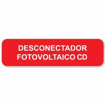 20 Etiquetas de "Desconectador de CD fotovoltaico" de 3.75" X 1.0"