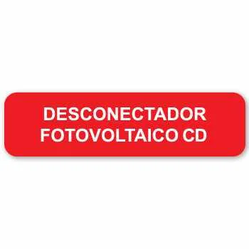 20 Etiquetas de "Desconectador de CD fotovoltaico" de 3.75" X 1.0"