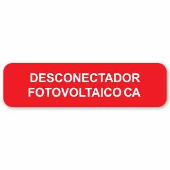 20 Etiquetas de "Desconectador de CA fotovoltaico" de 3.75" x 1.0"