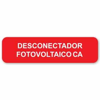 20 Etiquetas de "Desconectador de CA fotovoltaico" de 3.75" x 1.0"
