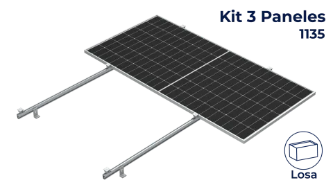 Kit next rail para 3 paneles de 0° hasta 1135mm
