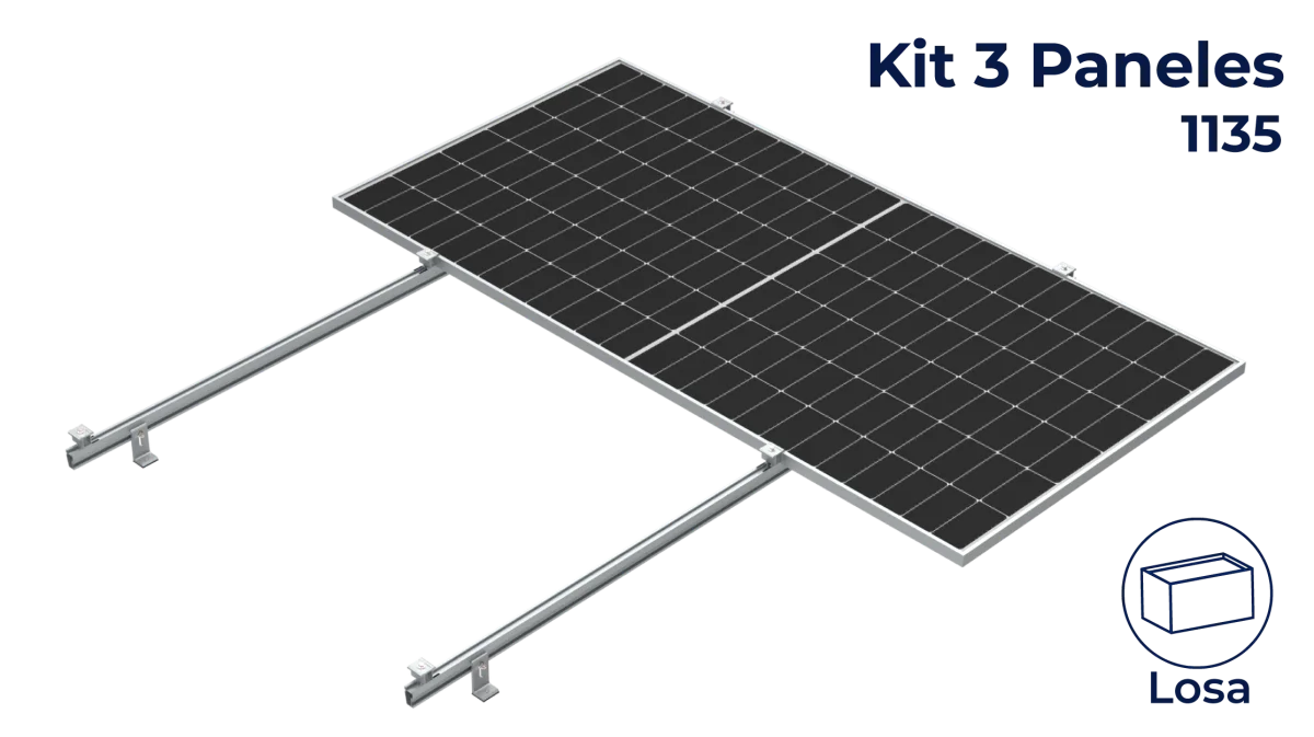 Kit next rail para 3 paneles de 0° hasta 1135mm