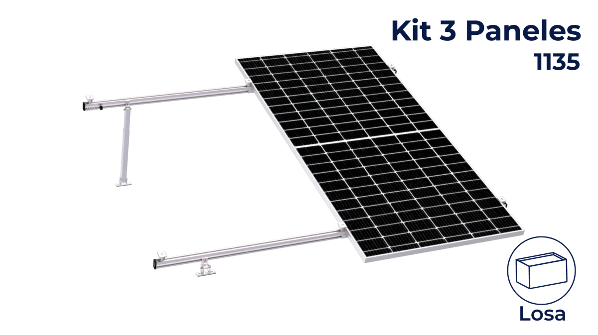 Kit next rail para 3 paneles de 10° a 20° hasta 1135mm