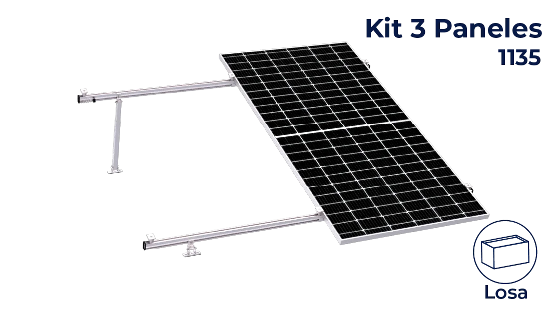Kit next rail para 3 paneles de 15° a 30° hasta 1135mm