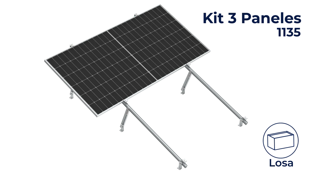 Kit Nxt-Rx Horizontal 3 paneles en 1 fila a 20° hasta 1135mm
