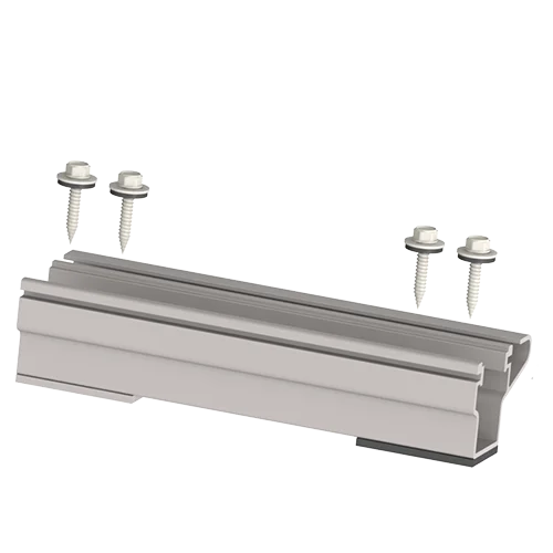 Micro riel para lamina trapezoidal, con 4 puntos de fijación, para modulos en orientación landscape.