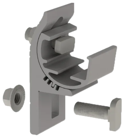 Conector ajustable para CrossRail. Inclinaciones de 0°, 8°, 16° y 24°.