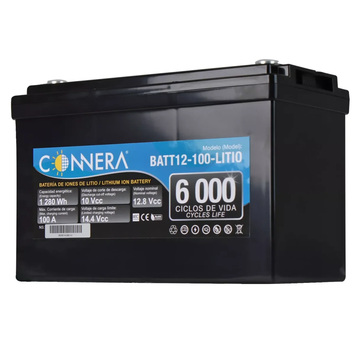Batería de LITIO LiFePO₄ CONNERA BATT12-100-LITIO