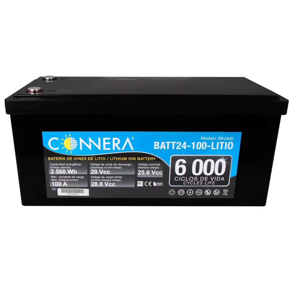 Batería de LITIO LiFePO₄ CONNERA BATT24-100-LITIO